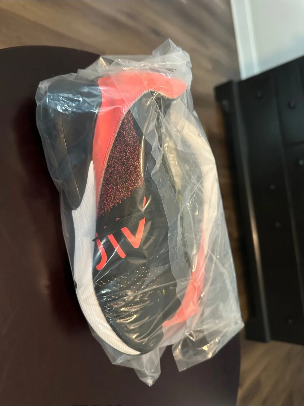 Nike AirMax Women's Black Knit Sneakers with Yellow Swoosh and Coral Accents